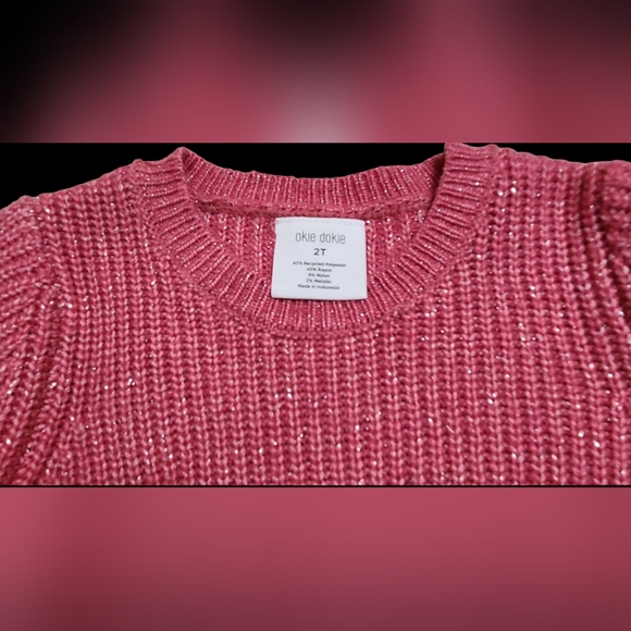 NWT Okie dokie size 2T rose sweater - Picture 3 of 6